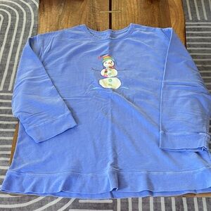 Fresh Produce Blue-Purple Snowman Sweatshirt